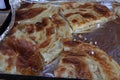 Homemade cheese pie Ã¢â¬â banitsa. Fresh baked traditional white brine cheese pie. Handmade kneaded dough.